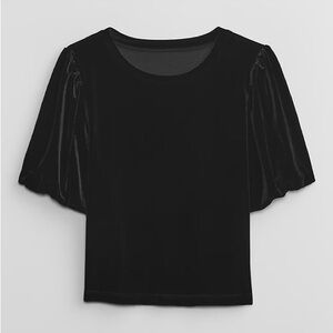 GAP girl  Velour Puff Sleeve Top